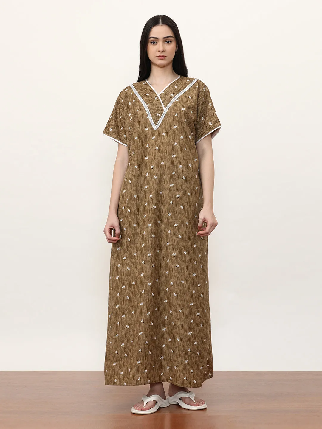 Printed Pure Cotton Maxi Nightdress