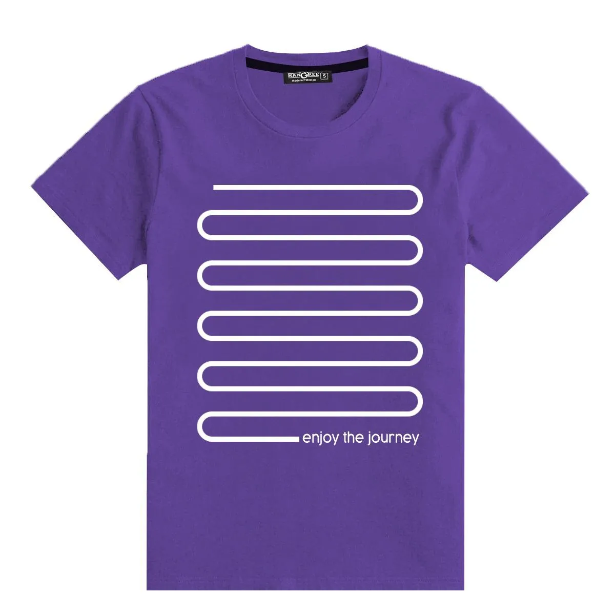 PRINTED "ENJOY THE JOURNEY" TEE SHIRT - PURPLE/WHITE