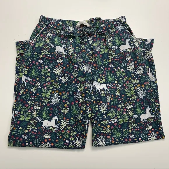 PrintFresh Pants Pajama Bottoms PJ’s Unicorn Whimsical Forest Floral Green