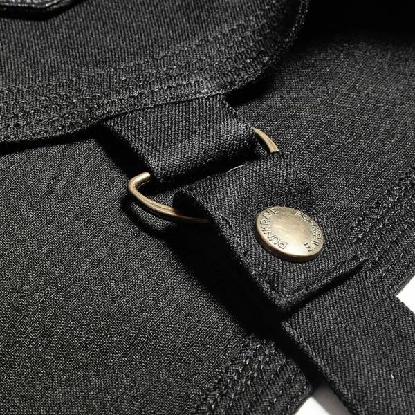 Punk Military Cropped Jacket with suspenders