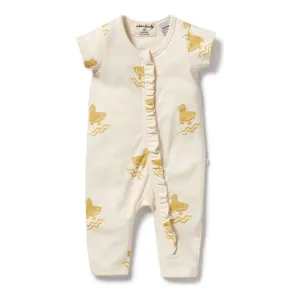 Quack Quack Organic Ruffle Zipsuit