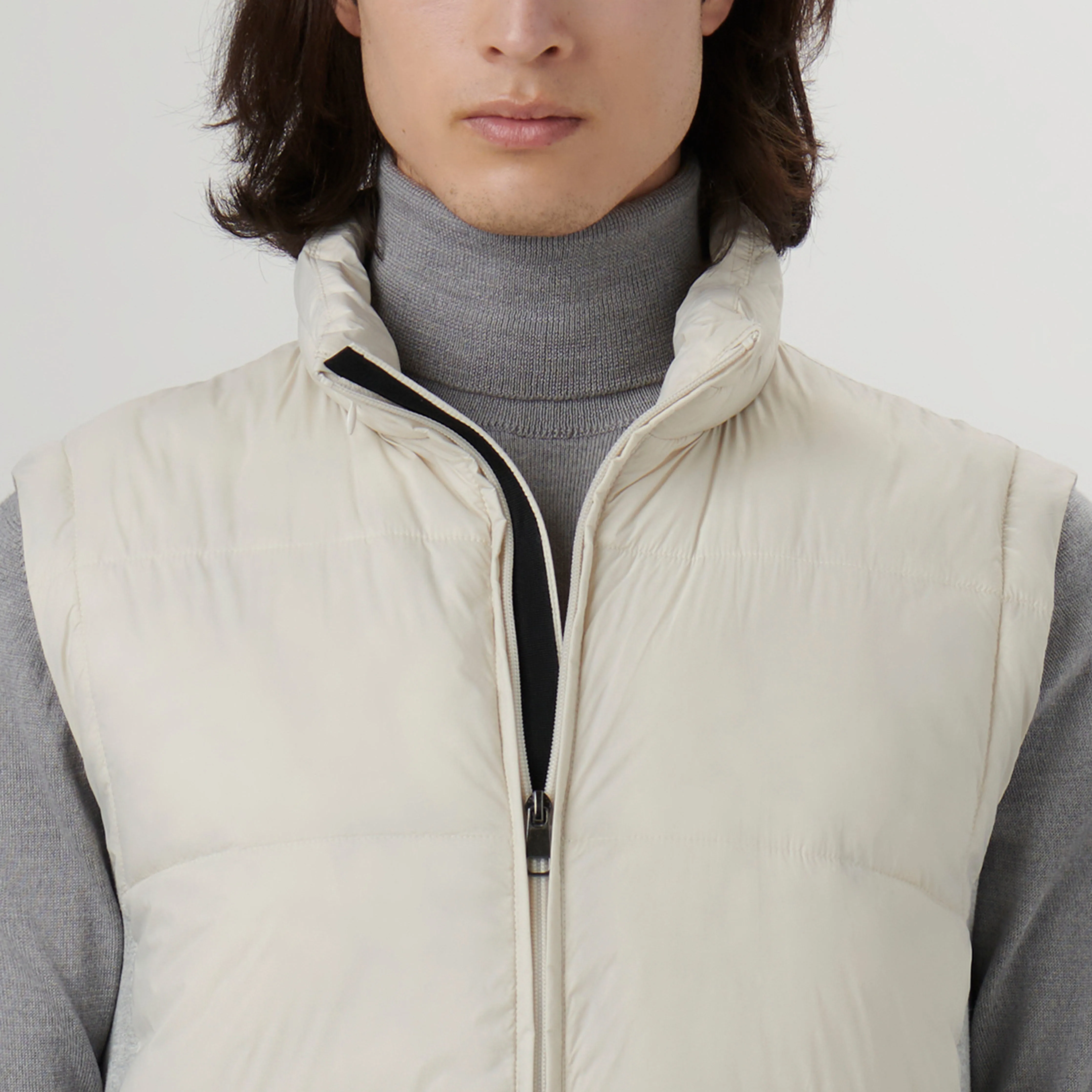 Quilted Vest with Stow-Away Hood