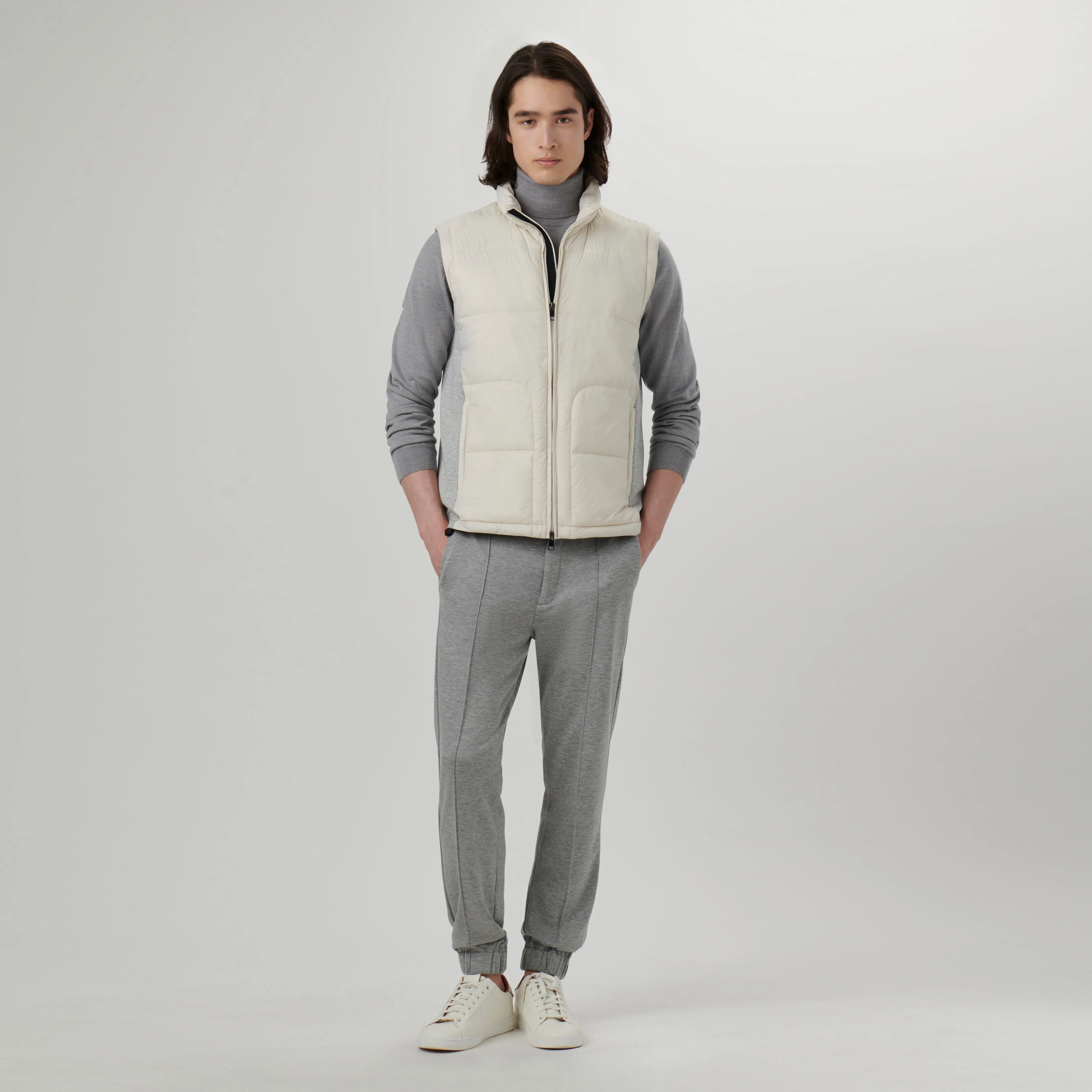 Quilted Vest with Stow-Away Hood