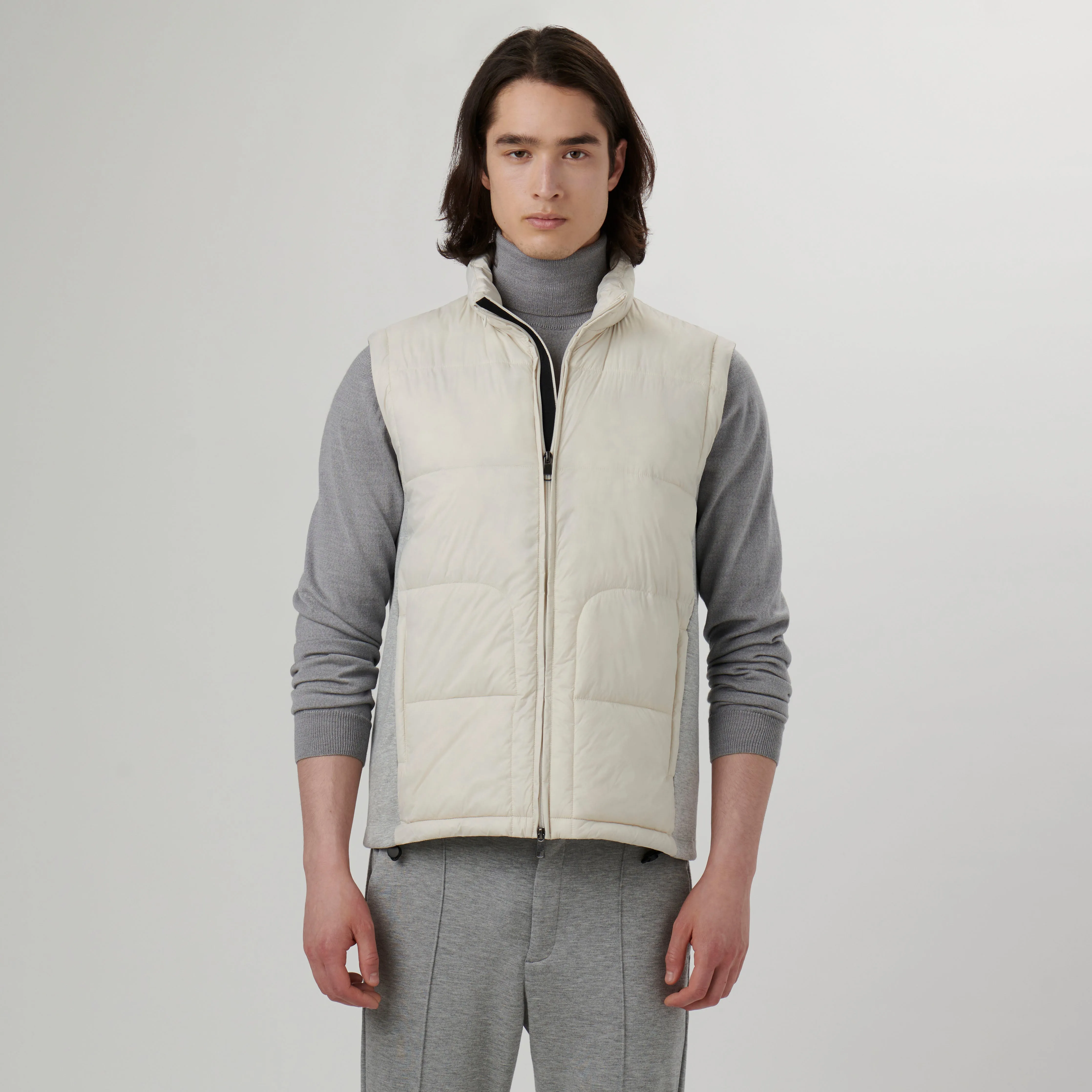 Quilted Vest with Stow-Away Hood