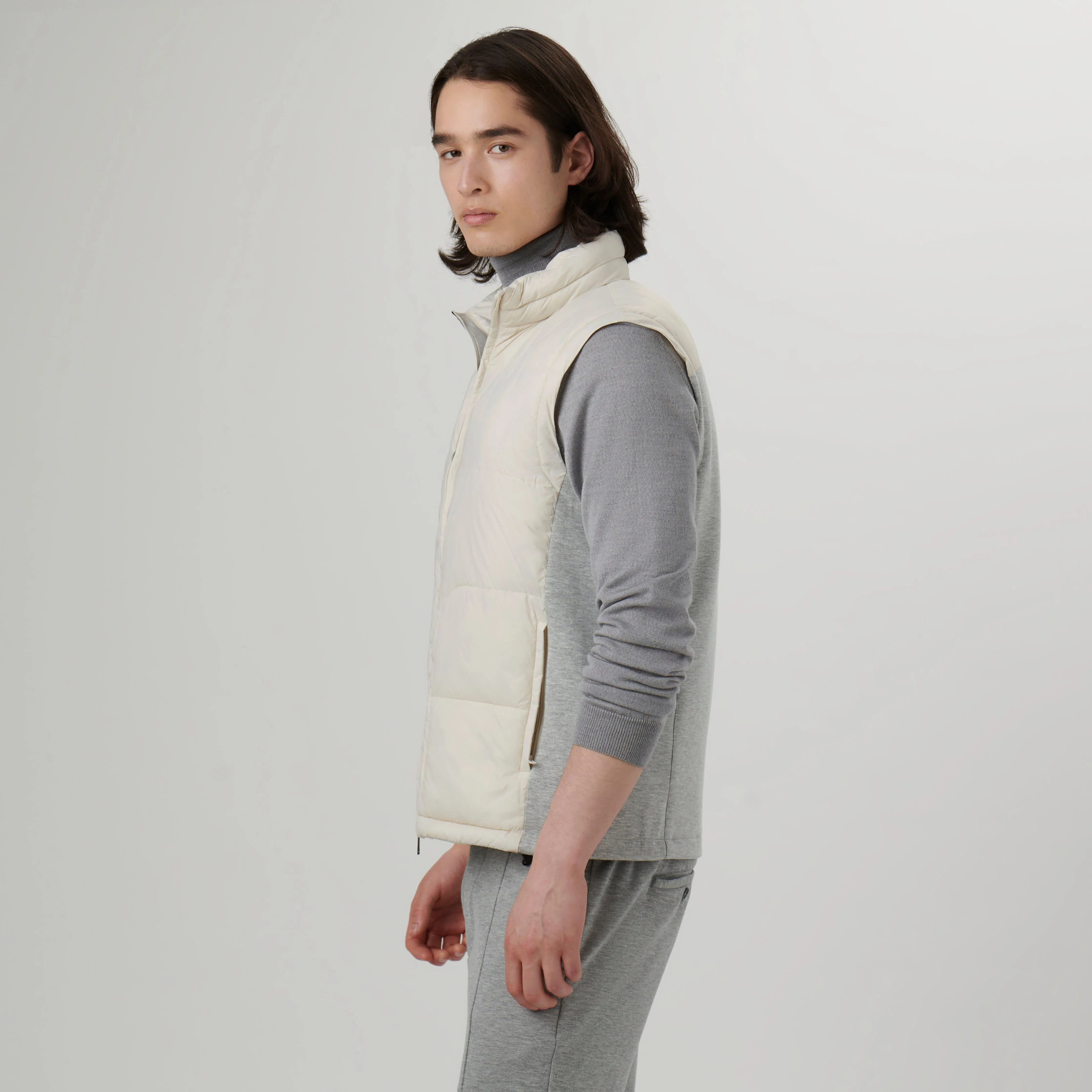 Quilted Vest with Stow-Away Hood