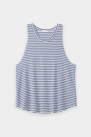 Quincy Muscle Tank Top in Blue Indigo