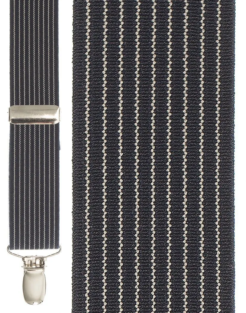 "Navy Pinstripe" Suspenders