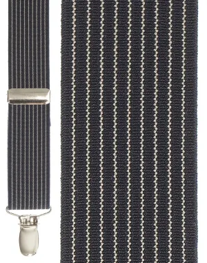 "Navy Pinstripe" Suspenders