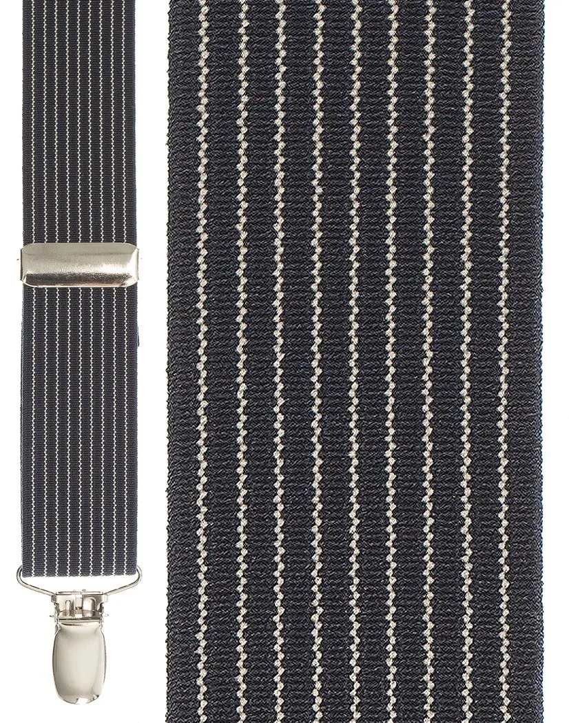 "Navy Pinstripe" Suspenders