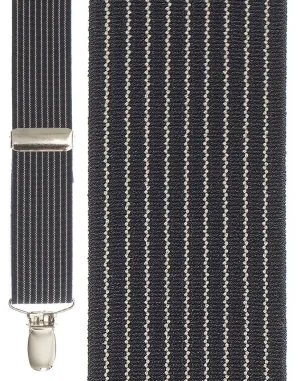 "Navy Pinstripe" Suspenders