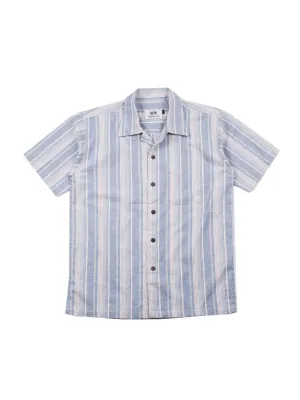 Qutn Button Down Weekend Shirt Sky Blue Stripes