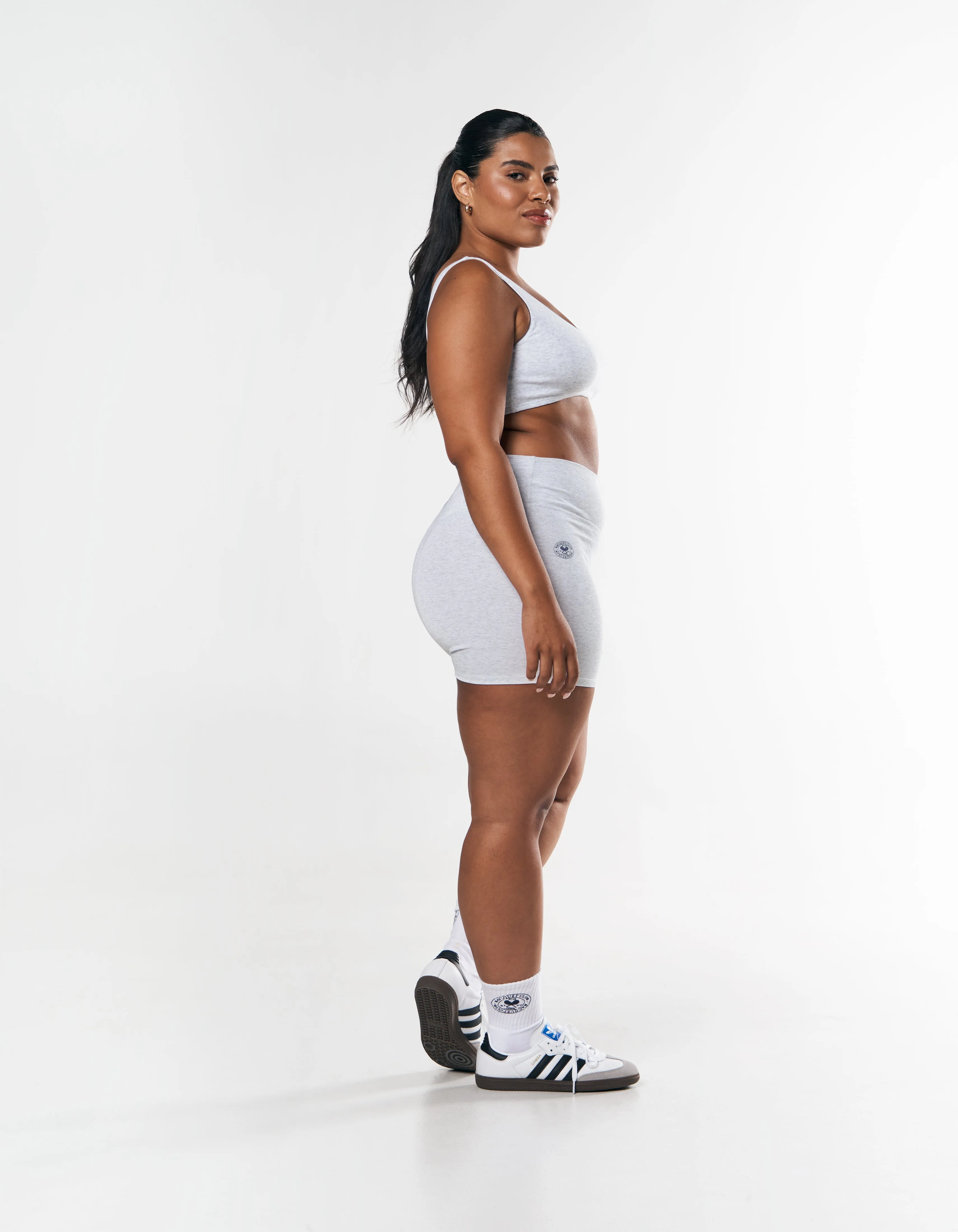 Racquet Club Midi Bike Shorts - Grey Marle