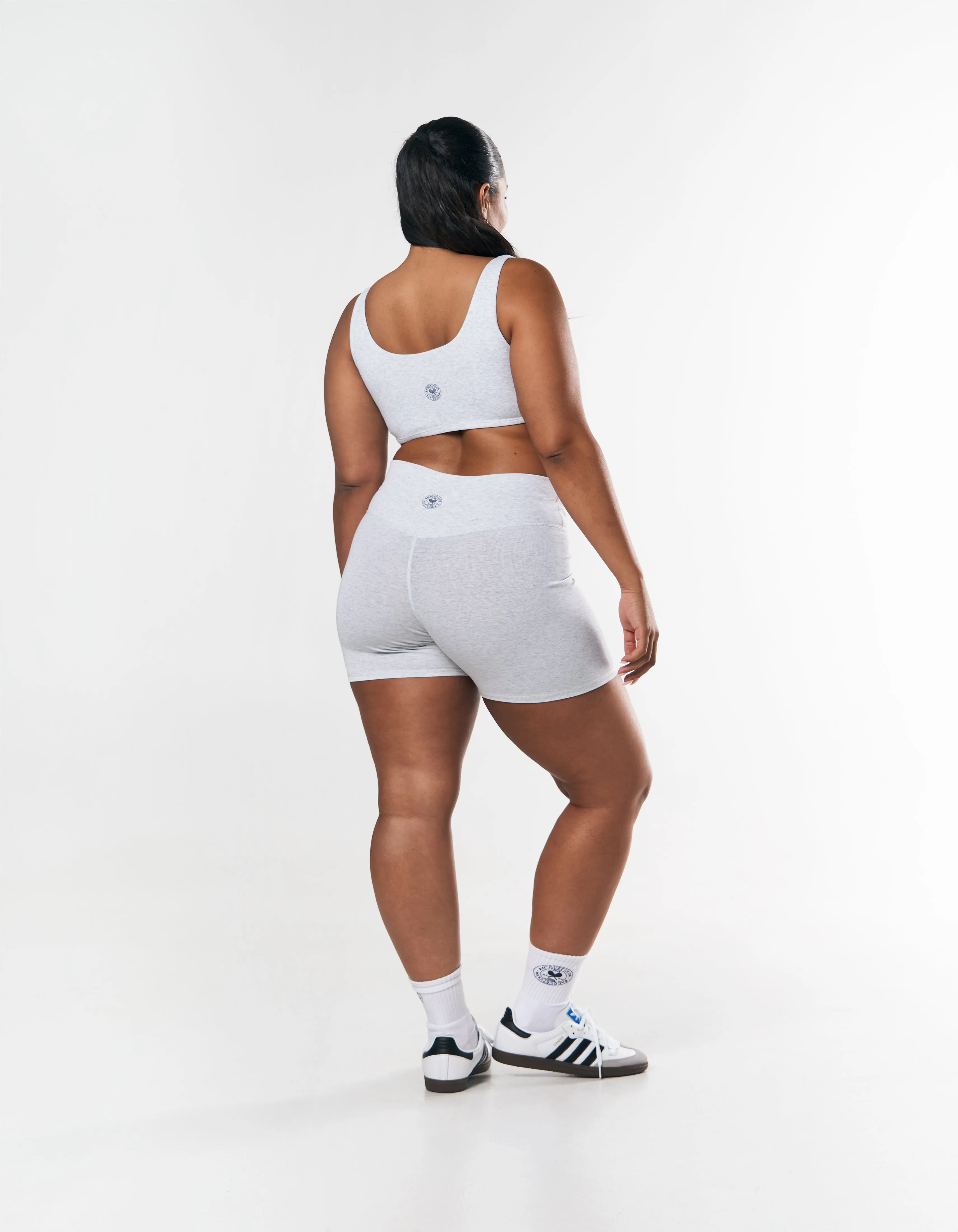 Racquet Club Midi Bike Shorts - Grey Marle