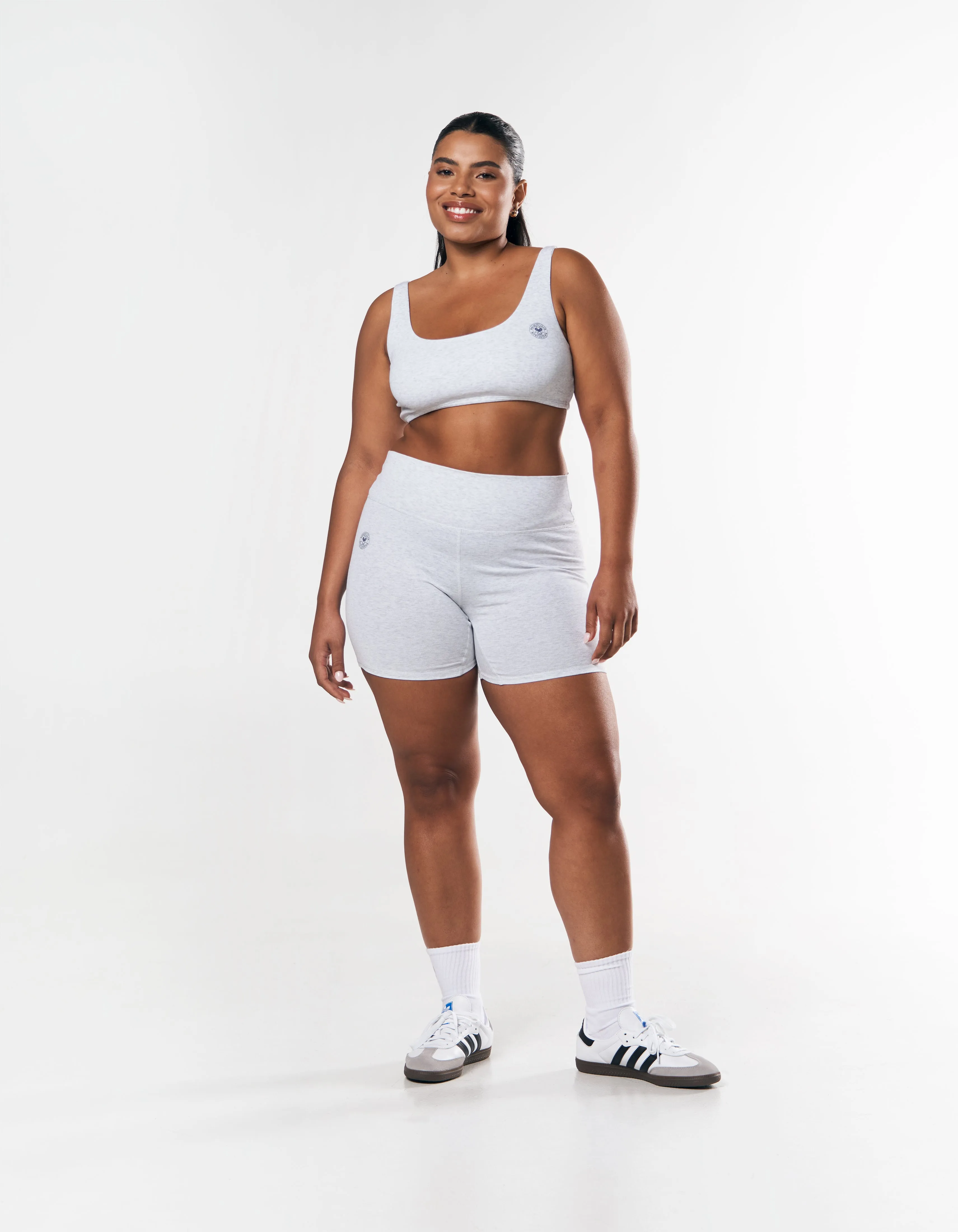 Racquet Club Midi Bike Shorts - Grey Marle