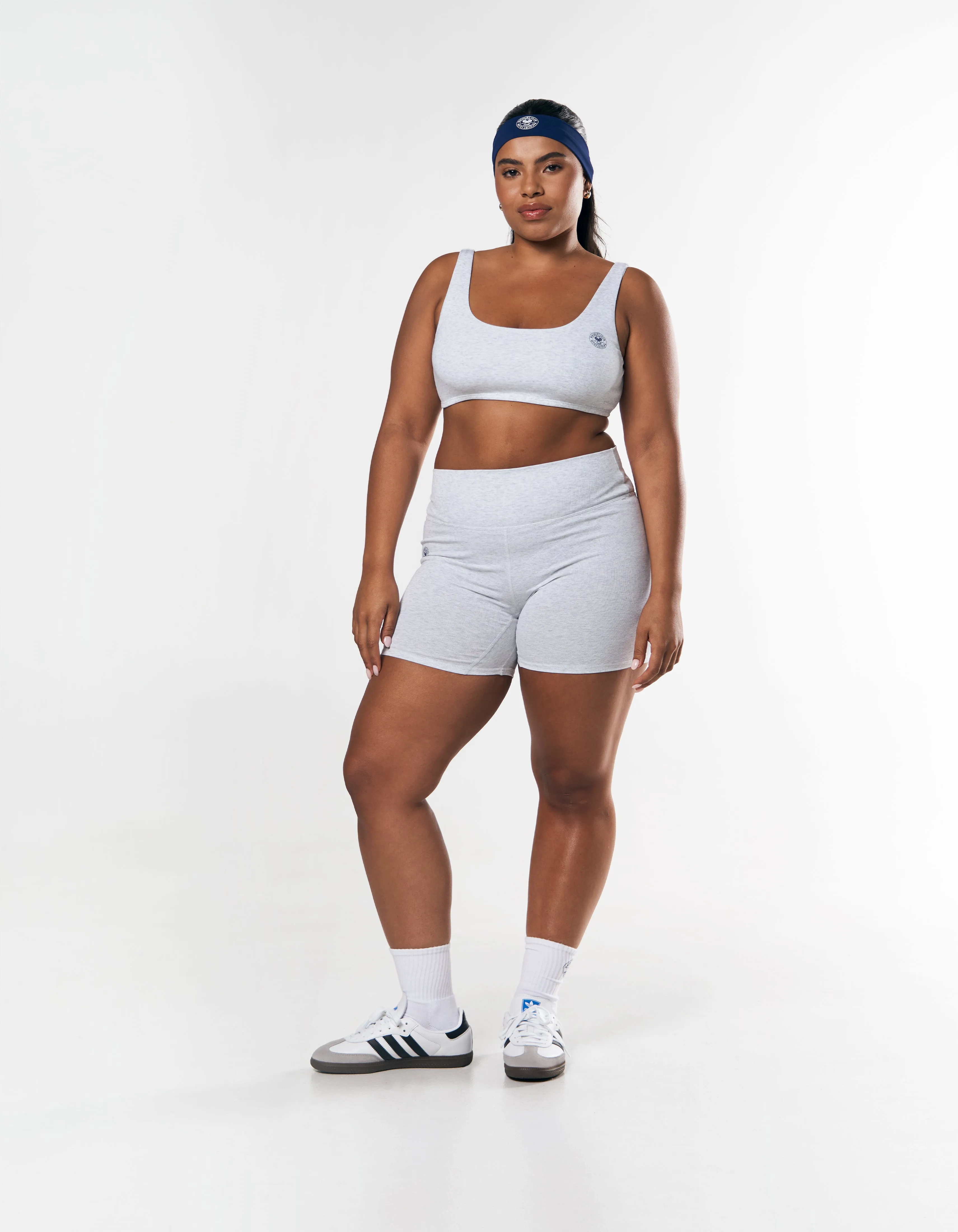Racquet Club Midi Bike Shorts - Grey Marle