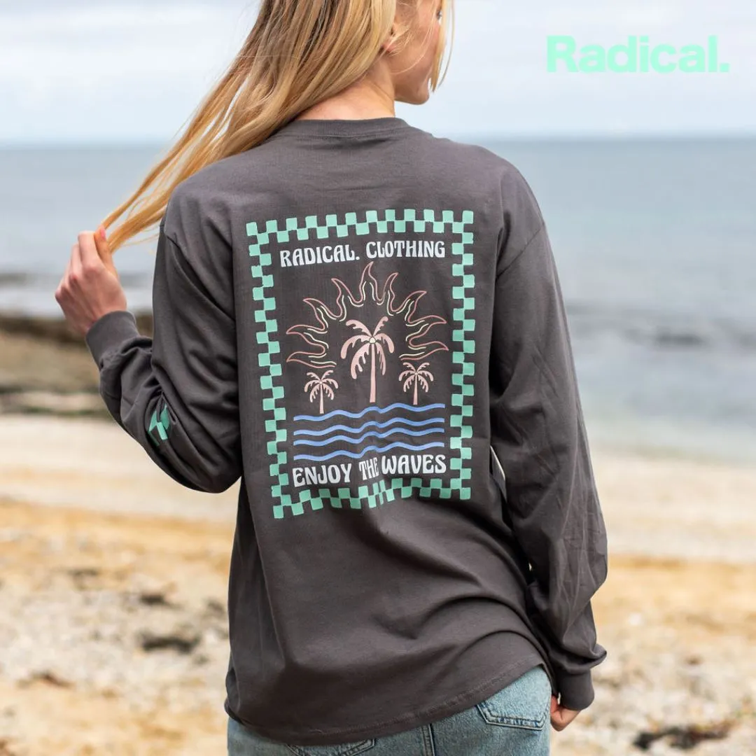Radical. Waves Unisex Long Sleeve T-shirt - Grey