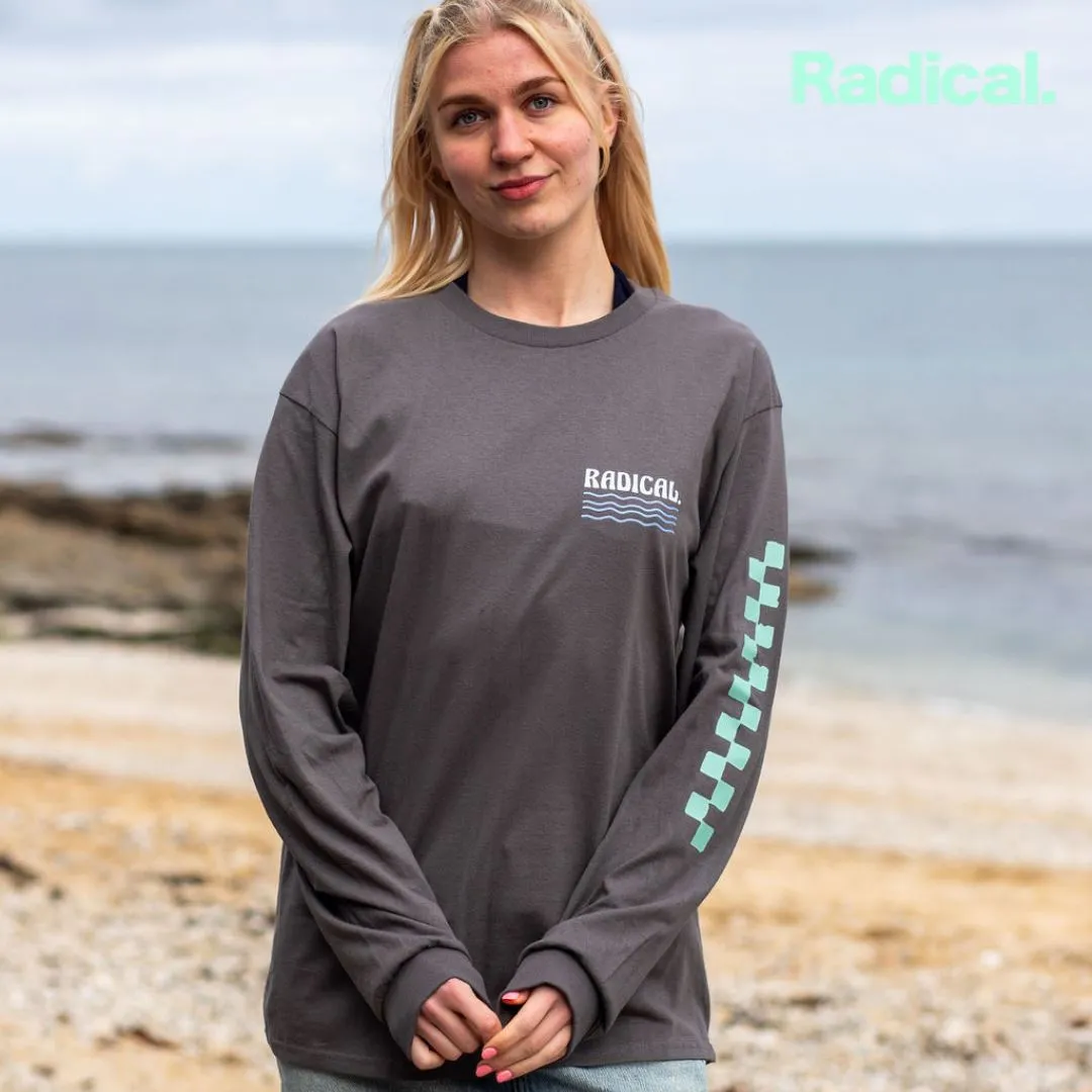 Radical. Waves Unisex Long Sleeve T-shirt - Grey