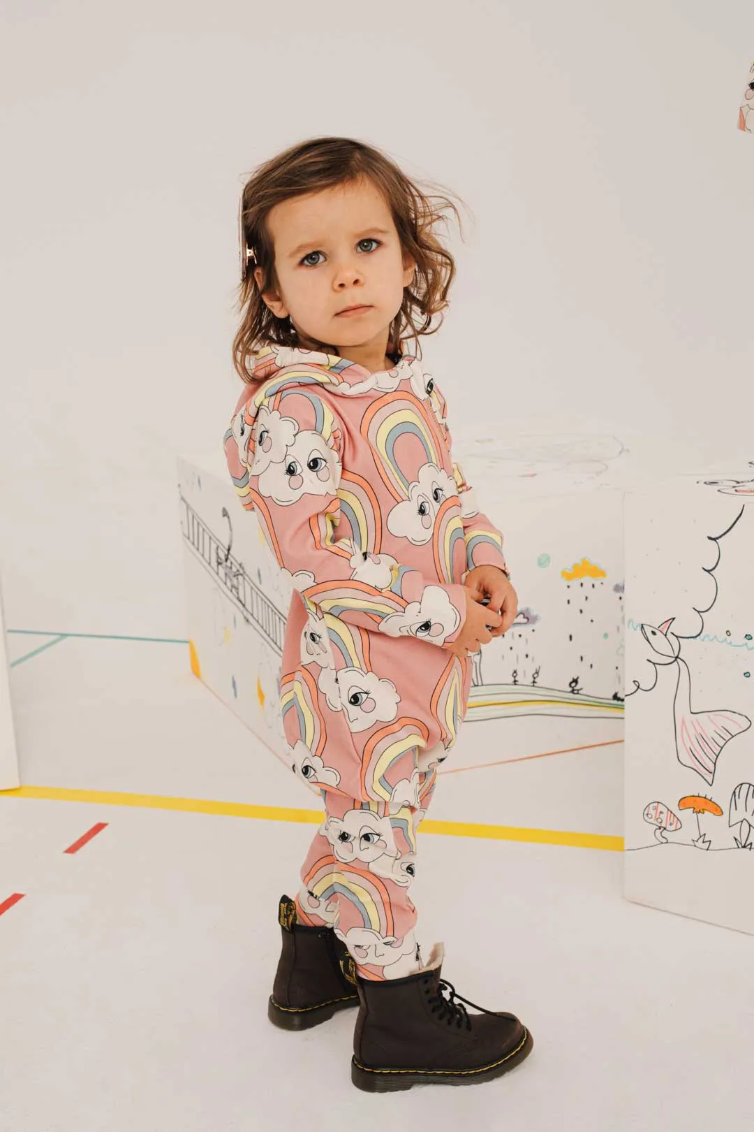Rainbow Pink Overall - LAST ONE 3-4 years