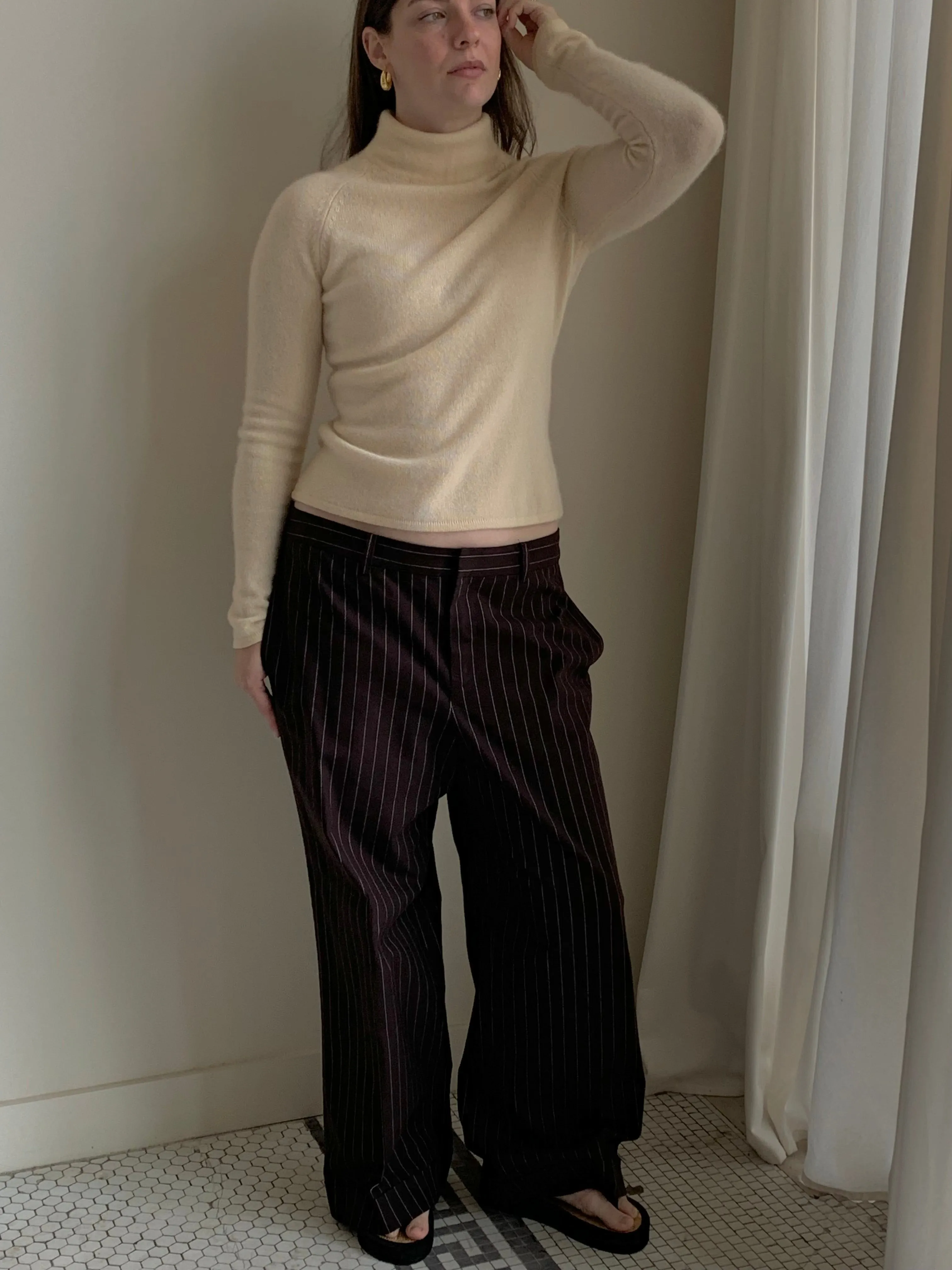 Ralph Lauren brown pinstripe pants