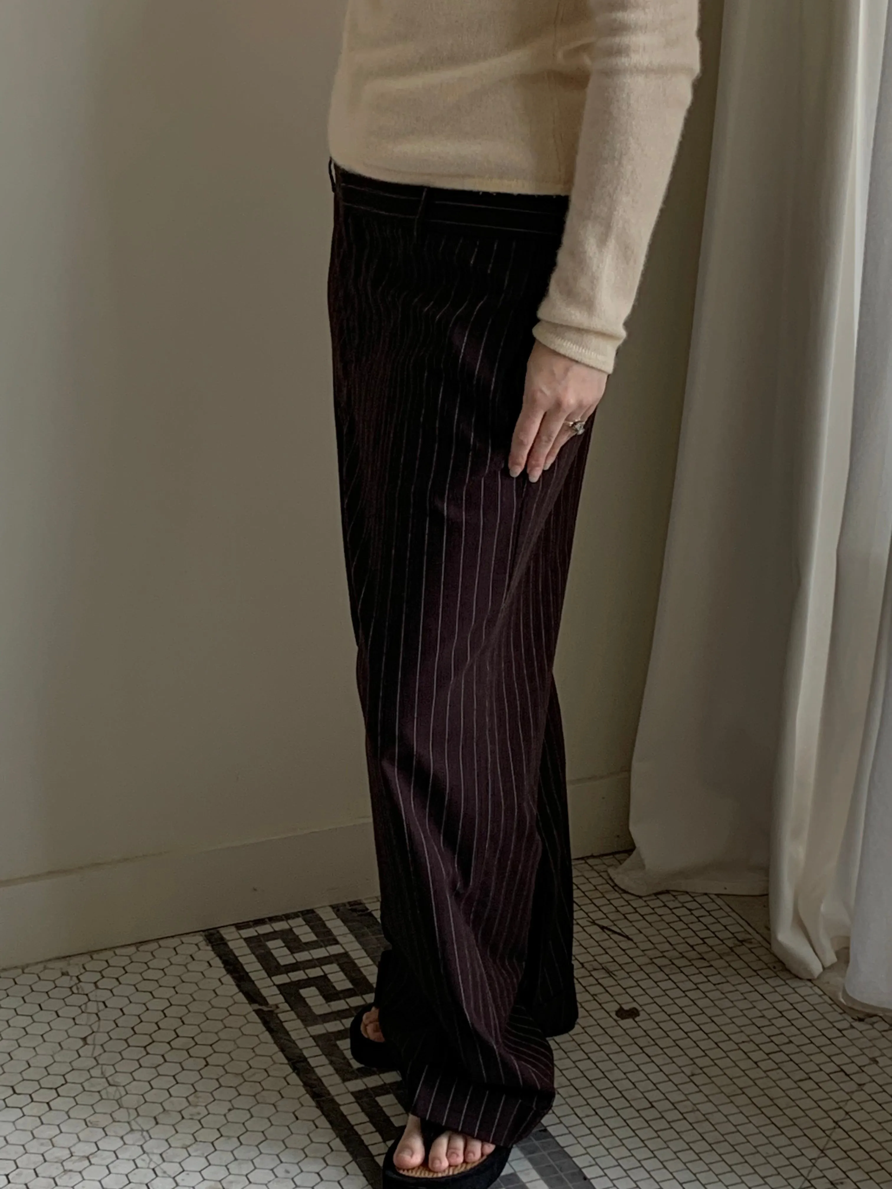 Ralph Lauren brown pinstripe pants