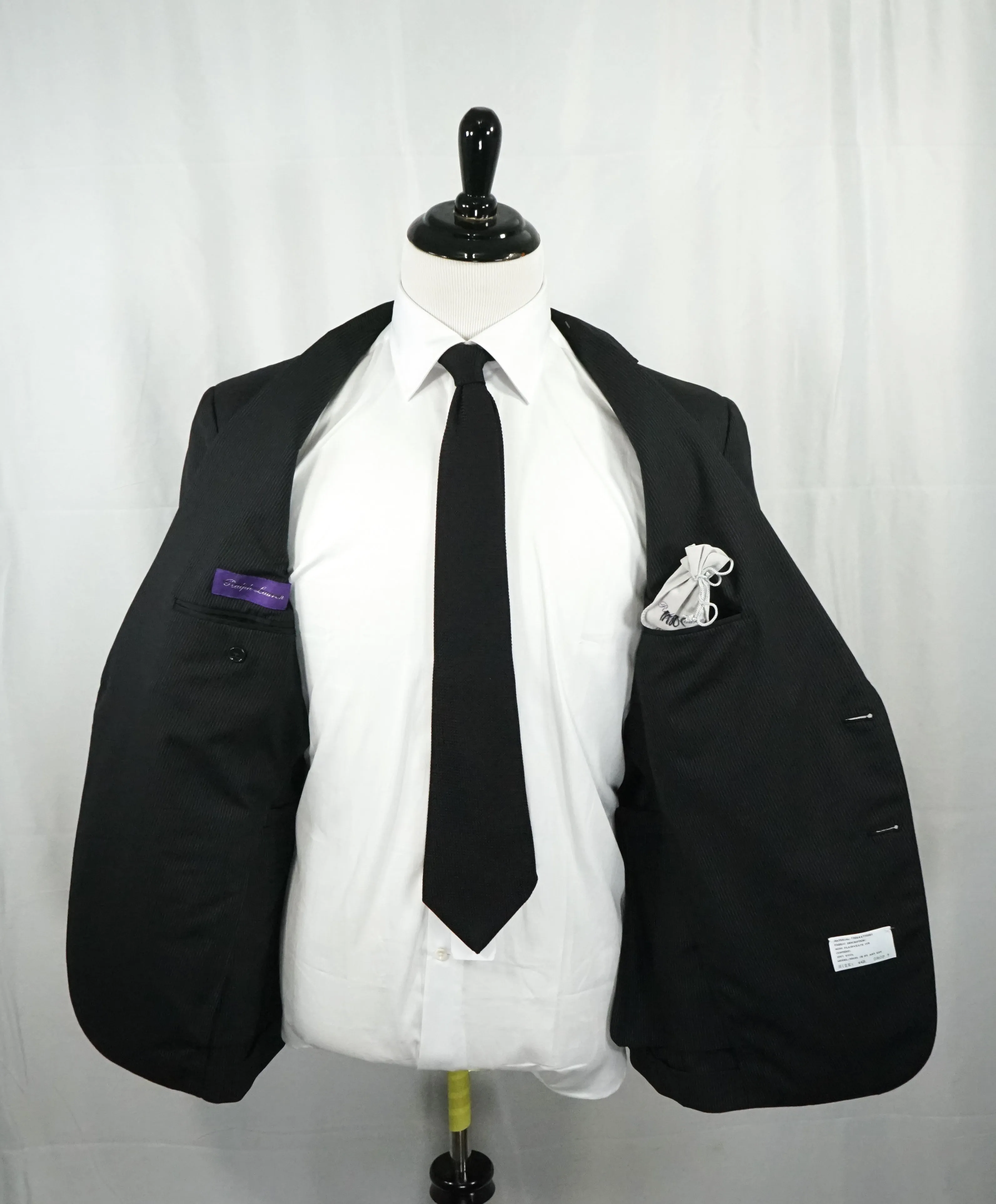 RALPH LAUREN PURPLE LABEL - Semi-Lined Pinstripe Suit W Side Tabs - 44R