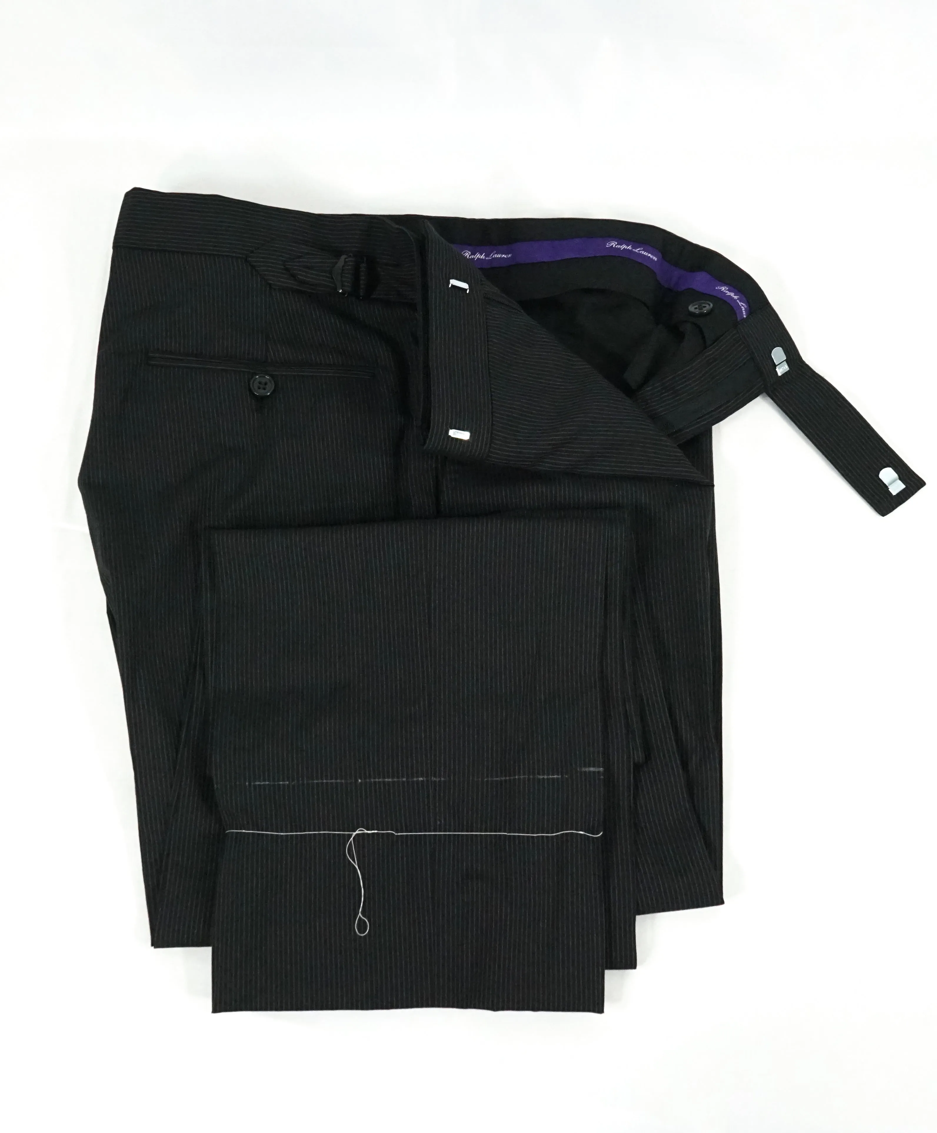 RALPH LAUREN PURPLE LABEL - Semi-Lined Pinstripe Suit W Side Tabs - 44R