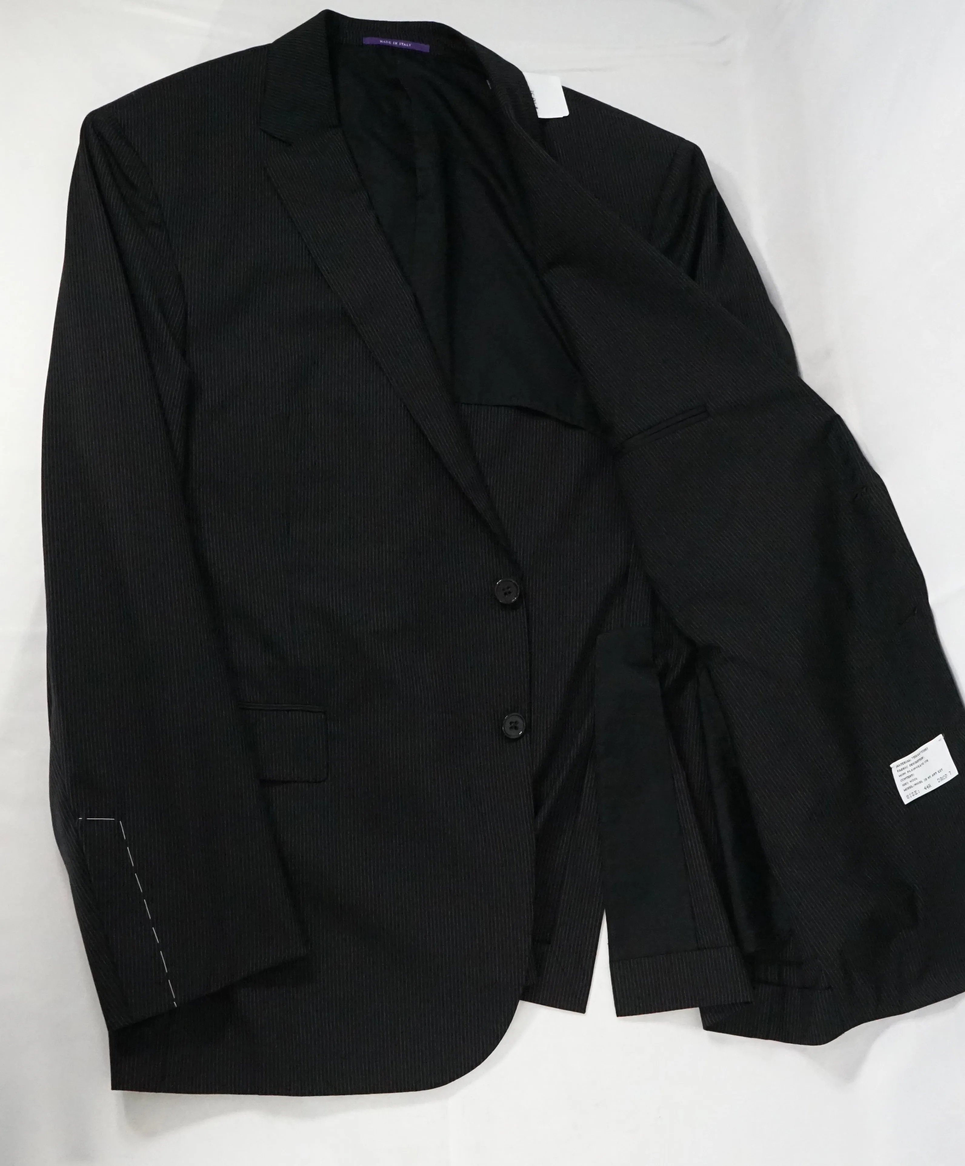 RALPH LAUREN PURPLE LABEL - Semi-Lined Pinstripe Suit W Side Tabs - 44R