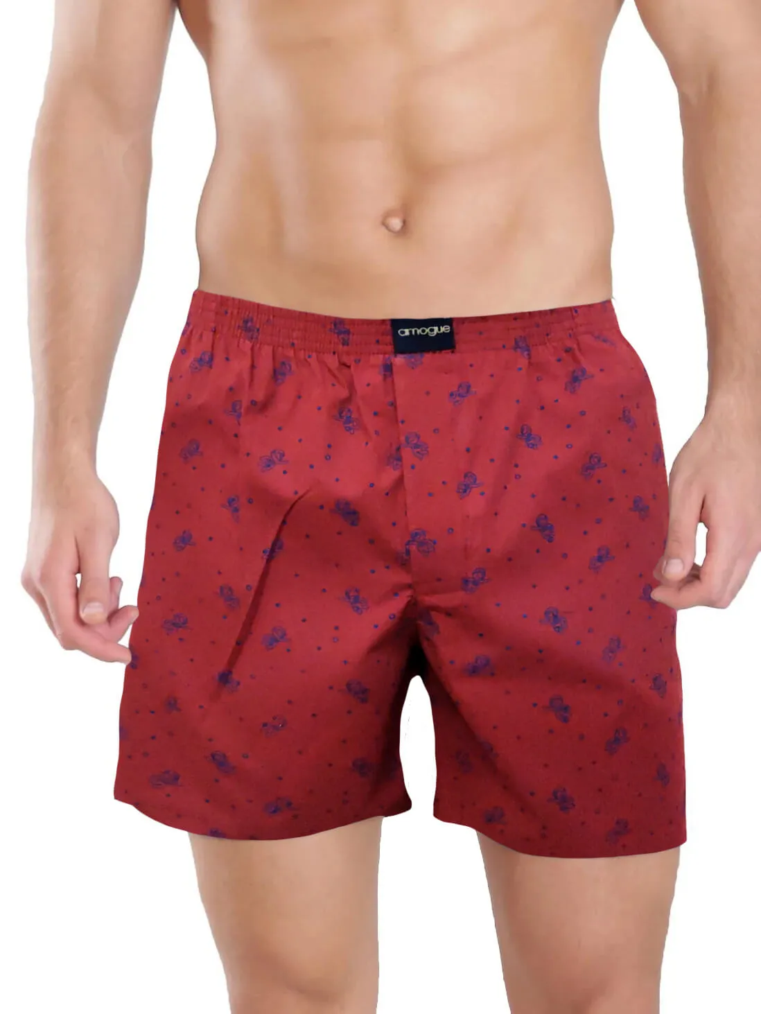 Red & Black Funky Printed Pair Of Men Cotton Boxers