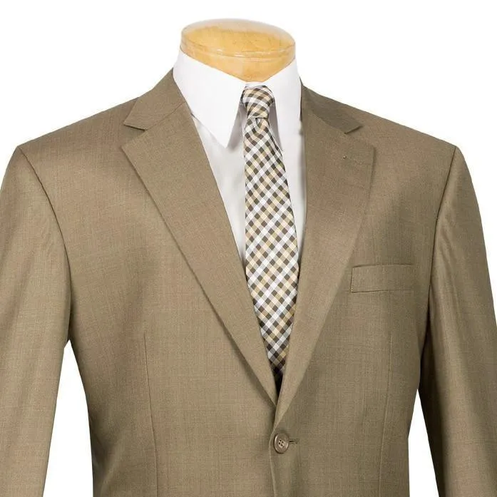 Regular Fit 2 Piece 2 Button Textured Weave Suit (Taupe) 2LK-1