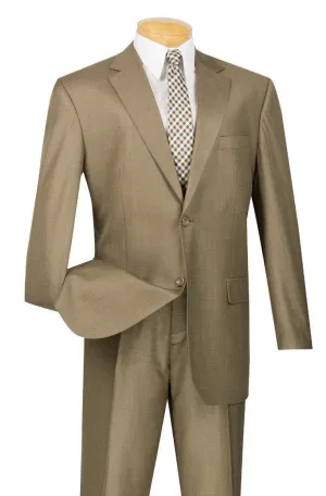 Regular Fit 2 Piece 2 Button Textured Weave Suit (Taupe) 2LK-1