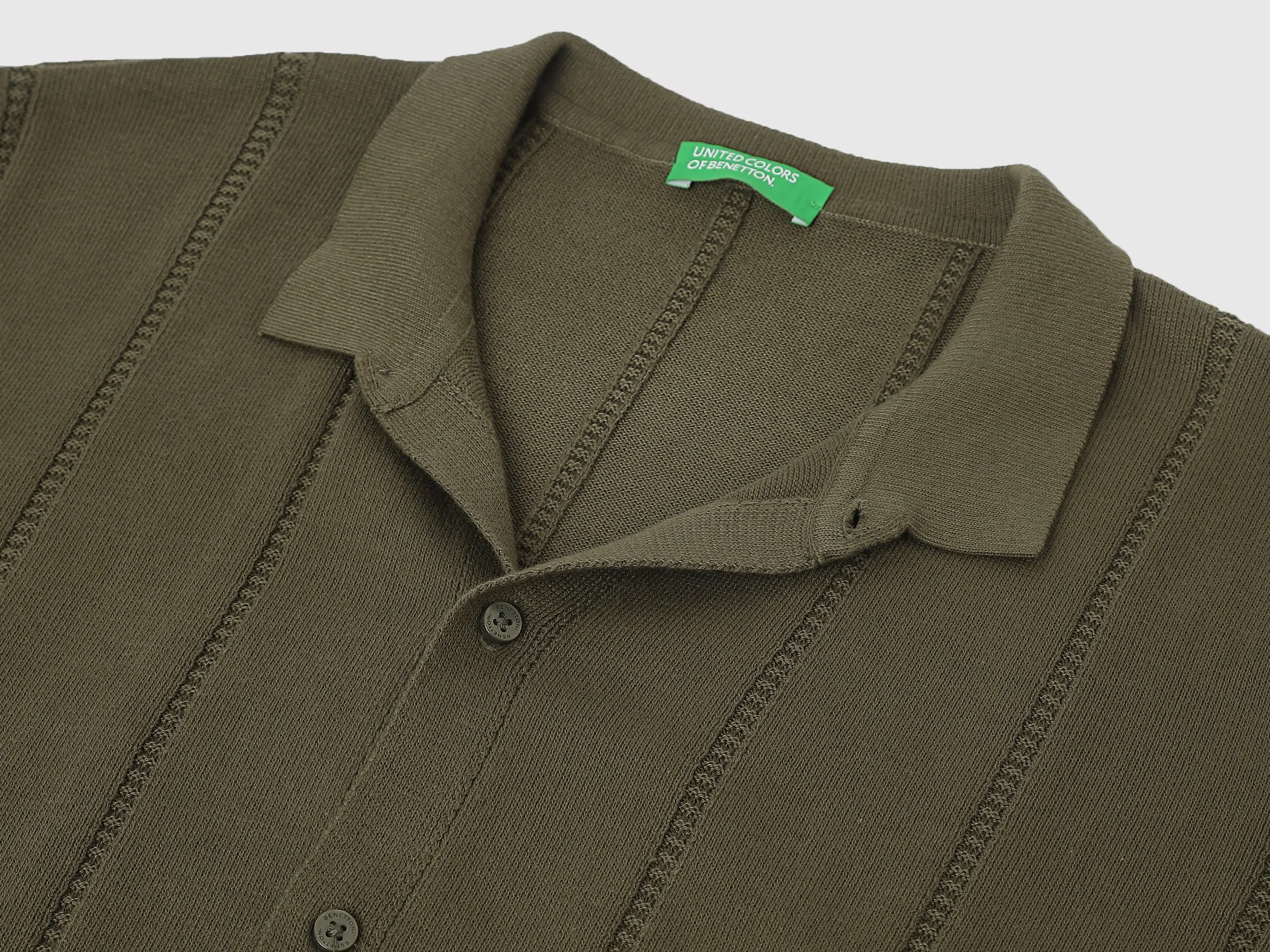 Regular Fit Polo Neck Striped Shirts