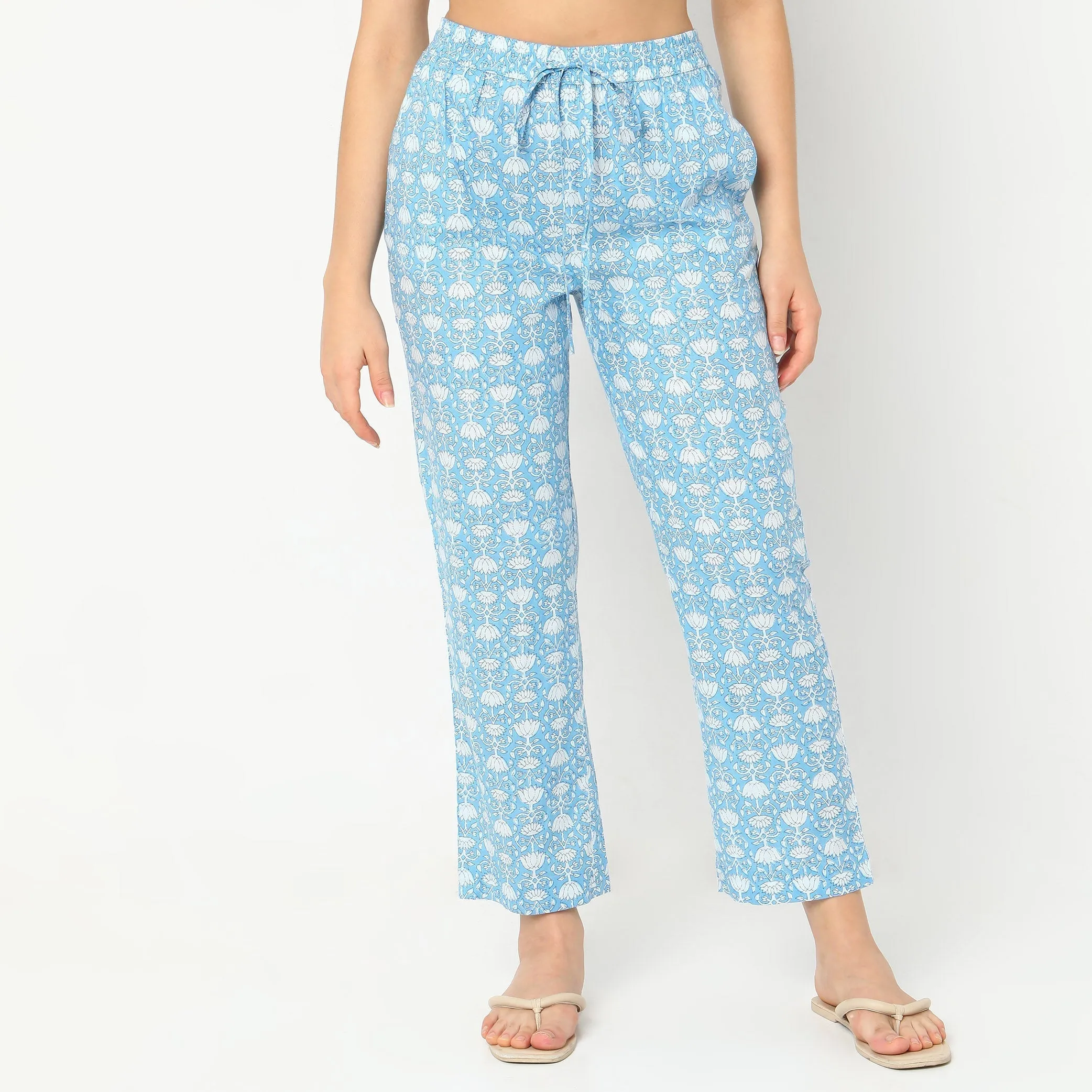 Regular Fit Printed T-Shirt with Pyjama Sleepwear Set