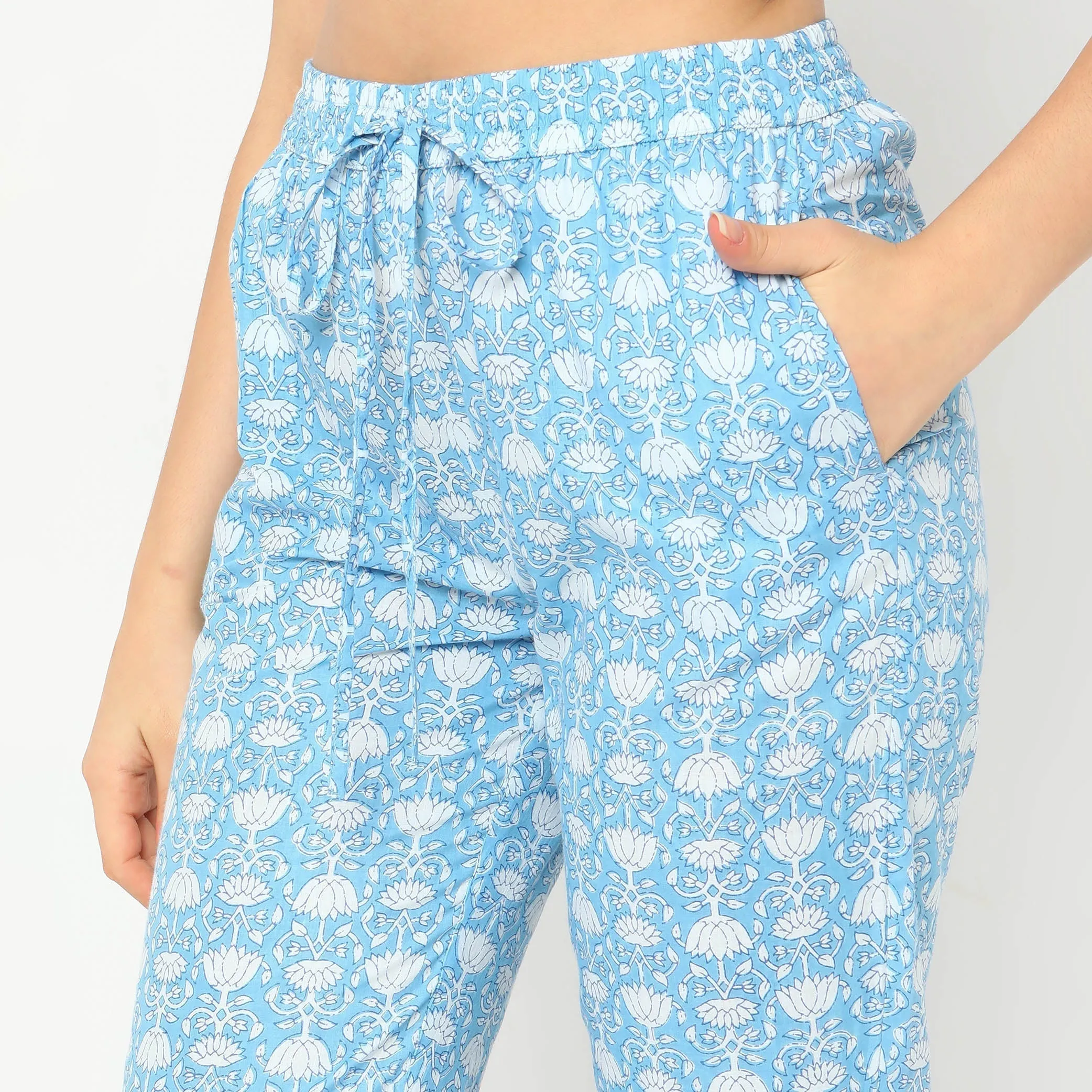 Regular Fit Printed T-Shirt with Pyjama Sleepwear Set