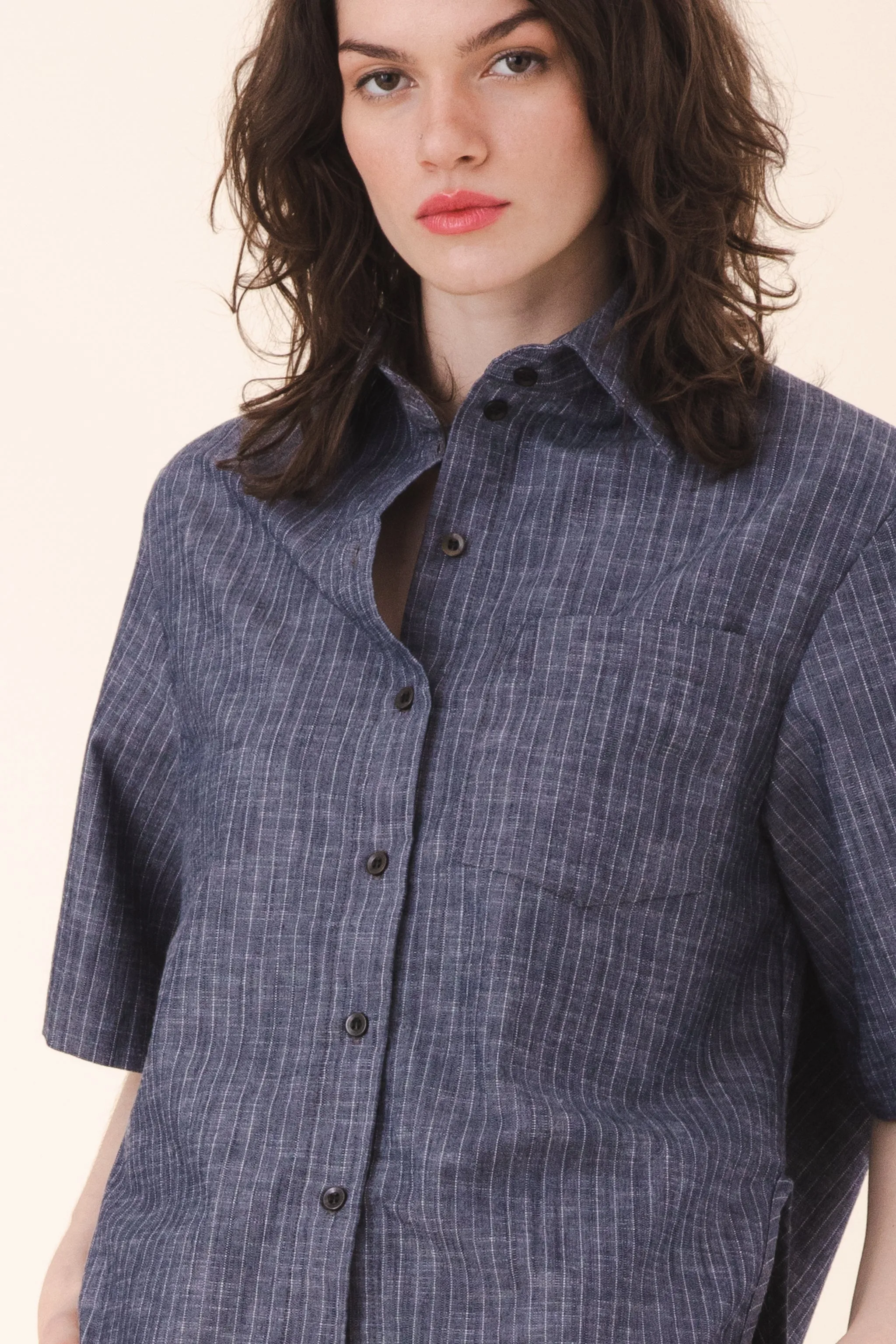 Replica Shirt S/S in Navy Stripe