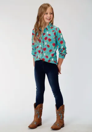 Roper Girls Skull & Rose Long Sleeve Shirt