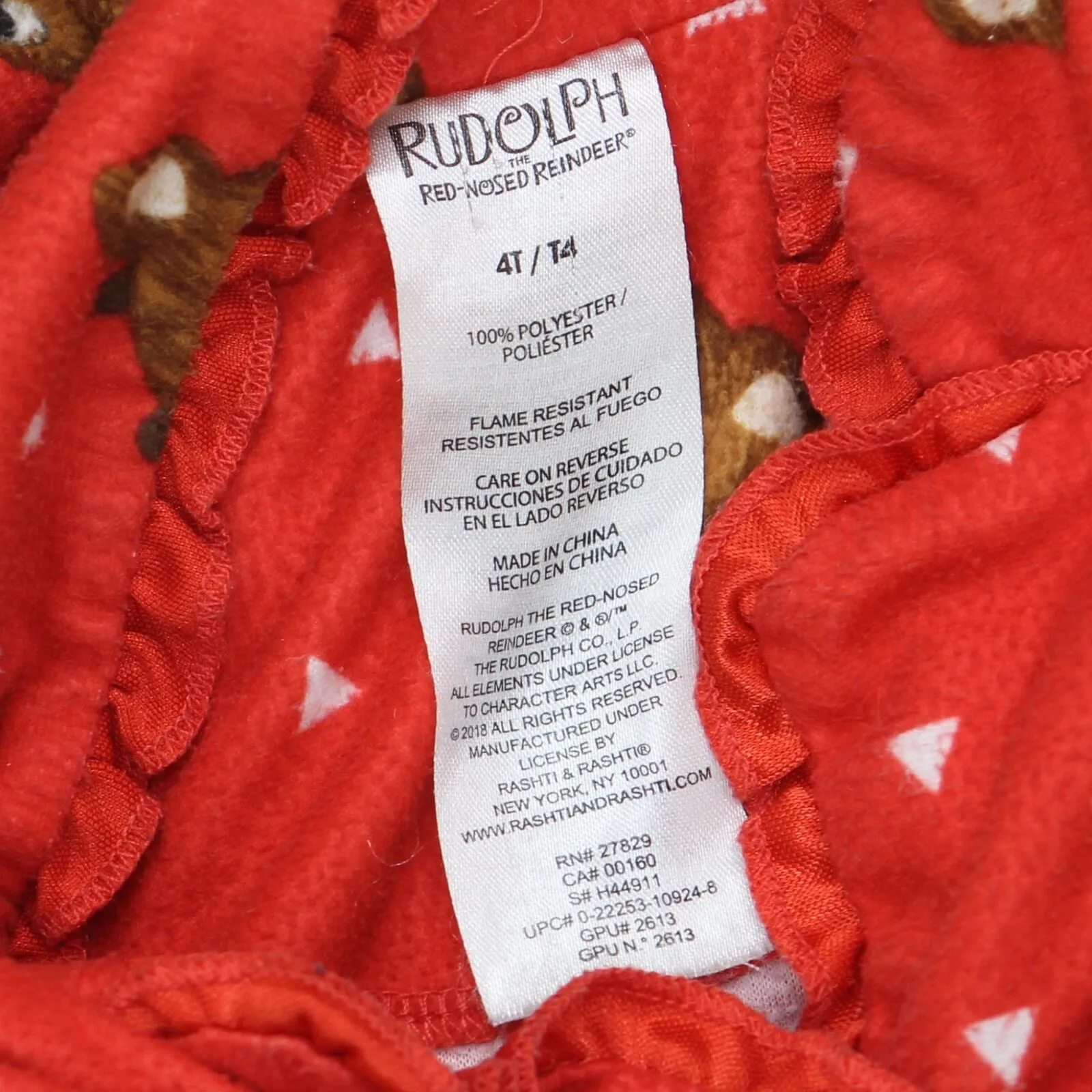 Rudolph Toddler Girls Button Up 2-Piece Pajama Set 1678ec26e0a250 Red 4T