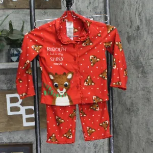 Rudolph Toddler Girls Button Up 2-Piece Pajama Set 1678ec26e0a250 Red 4T