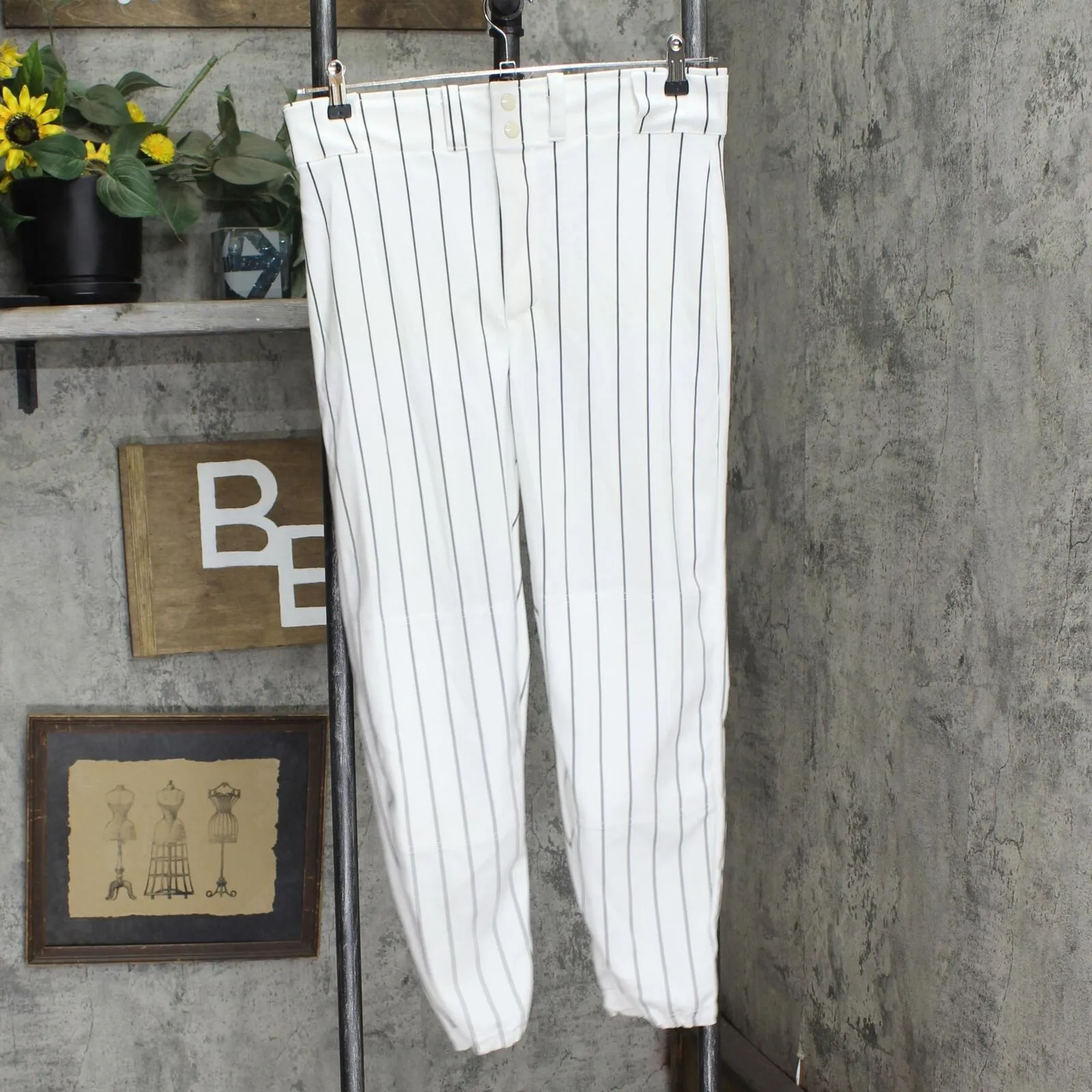 Russell Mens Striped Baseball Pants 1670f78d50f862 White Black Pinstripe M