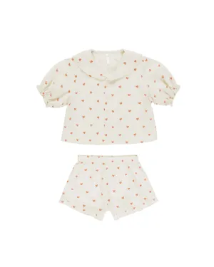 Rylee   Cru Delilah Pajama Set – Hearts Print on Natural | Elegant Sleepwear | Rylee   Cru Canada