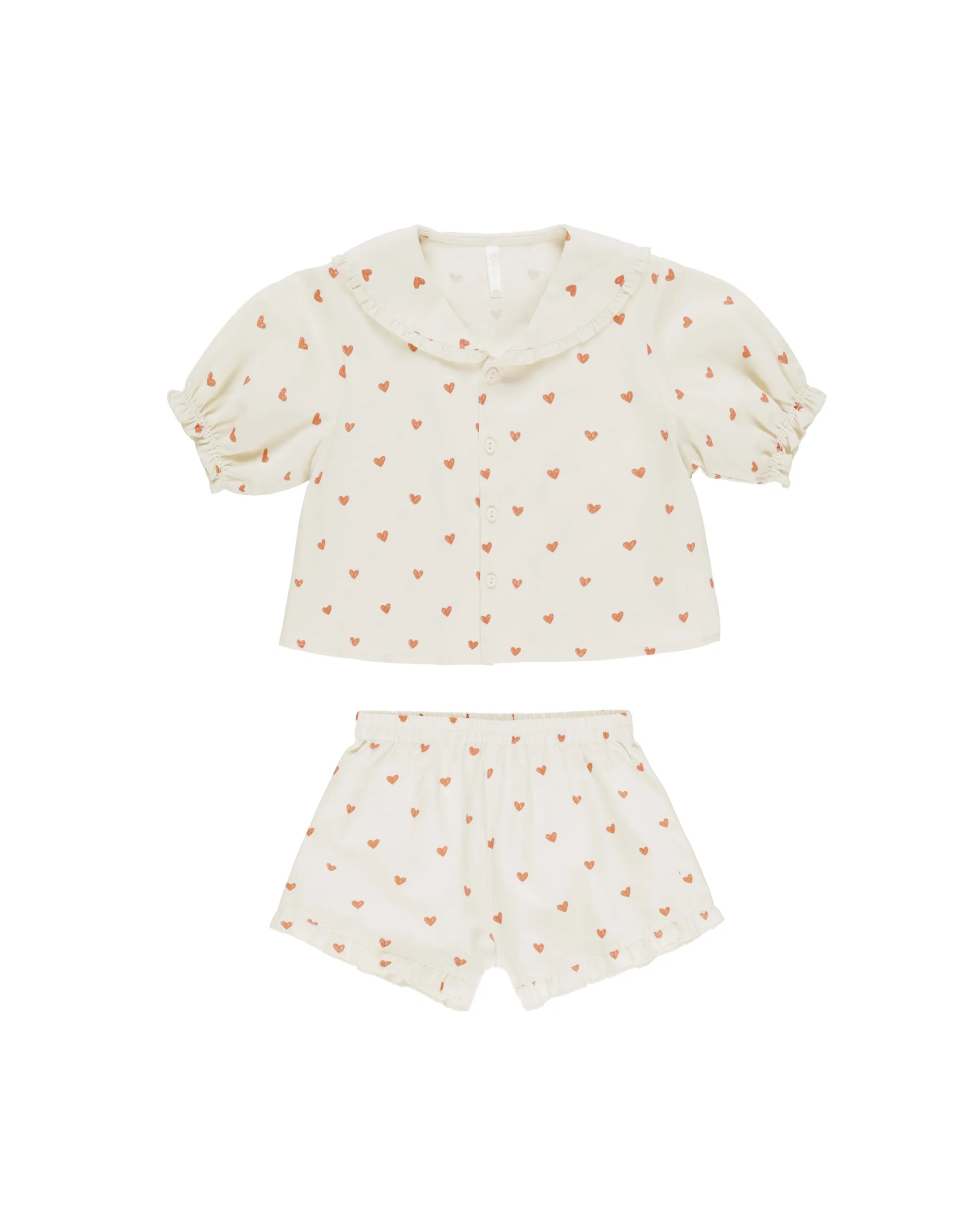 Rylee   Cru Delilah Pajama Set – Hearts Print on Natural | Elegant Sleepwear | Rylee   Cru Canada