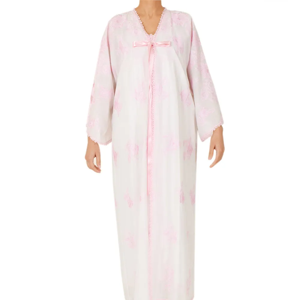 Sally Poppy Night Dress With Kimono Cotton