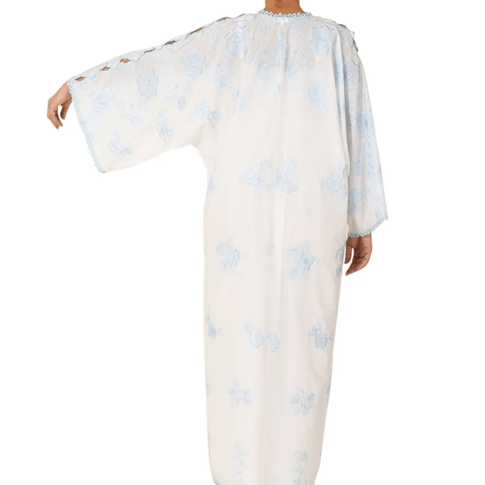 Sally Poppy Night Dress With Kimono Cotton