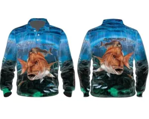 Samaki Red Snapper Long Sleeve Adult Fishing Shirt