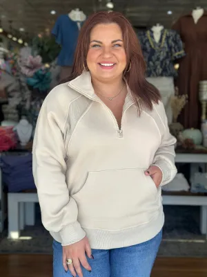 Sand 1/4 Zip Pullover