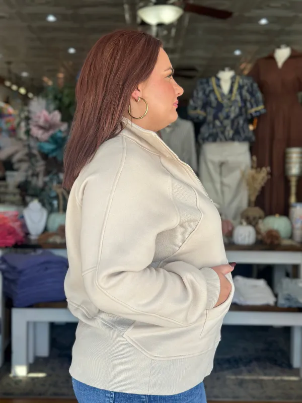 Sand 1/4 Zip Pullover