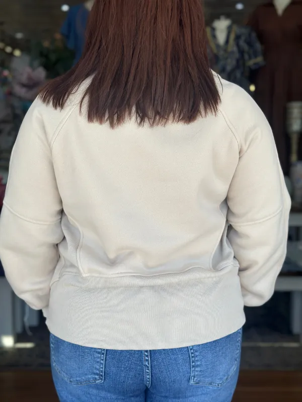 Sand 1/4 Zip Pullover