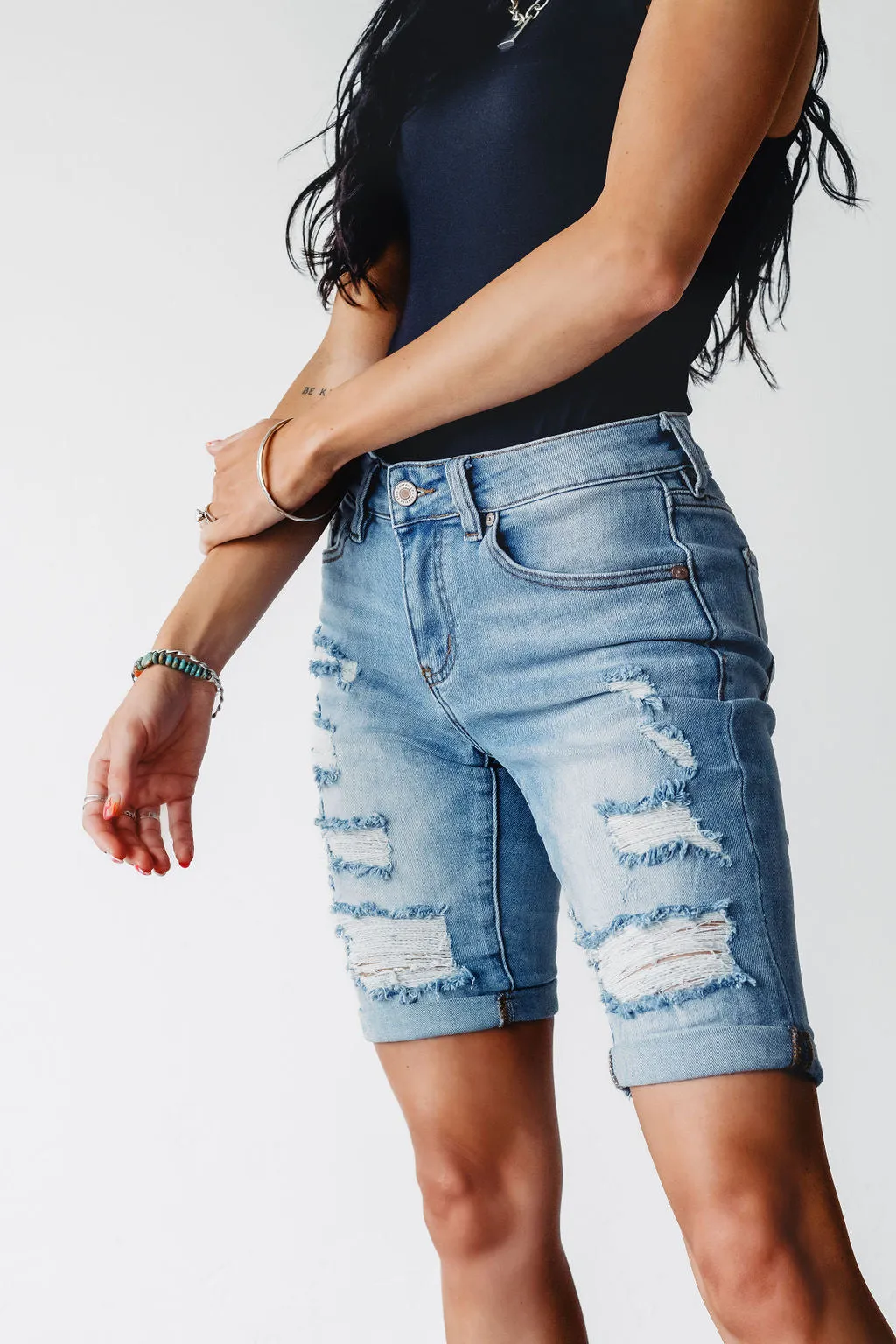 Santa Monica Distressed Kancan Bermuda Shorts