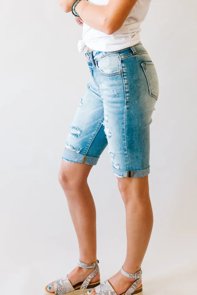 Santa Monica Distressed Kancan Bermuda Shorts