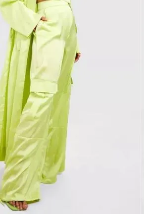Satin Cargo Pants
