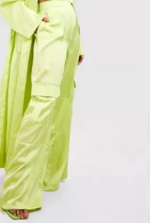 Satin Cargo Pants
